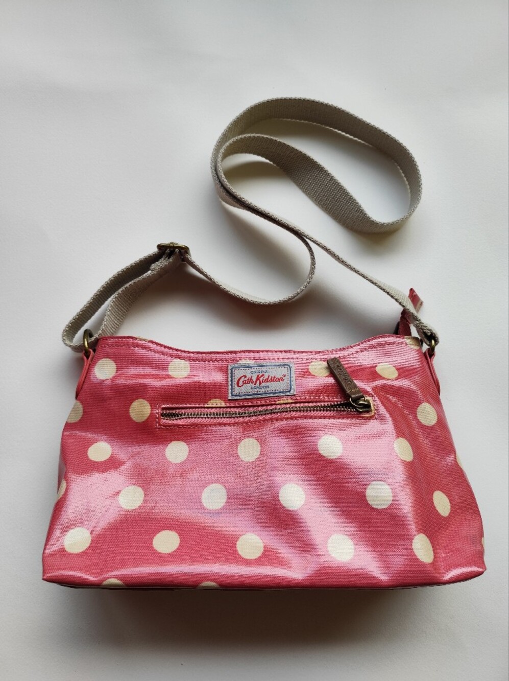 Cath Kidston Pink Polka Dot Crossbody Bag